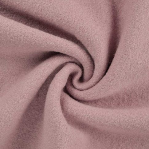 Tissu Laine bouillie Isolde uni Vieux rose - Par 10 cm