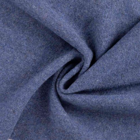 Tissu Laine bouillie Isolde uni Bleu lavande