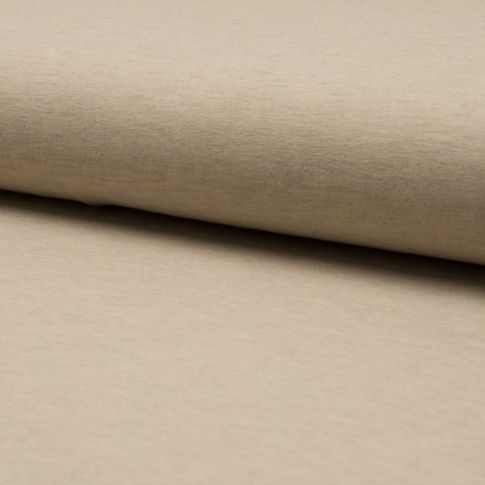 Coupon Tissu Jersey Coton Chiné Beige sable - Coupon de 90 cm