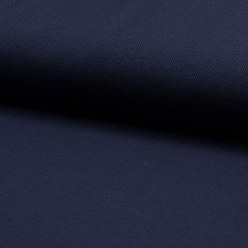 Coupon Tissu Jersey Piqué de coton spécial Polo Bleu marine - Coupon de 20 cm