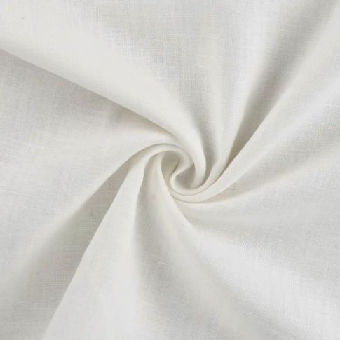 Tissu 100% Lin uni Blanc pur