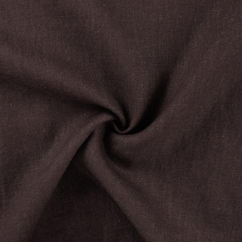 Coupon Tissu 100% Lin uni Marron chocolat - Coupon de 30 cm