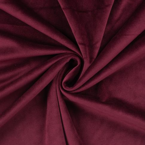 Coupon Tissu Velours ras d'habillement uni Bordeaux - Coupon de 70 cm
