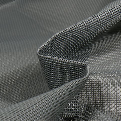 Coupon Toile Transat grille extérieure textilène unie Gris anthracite - Coupon de 100 cm