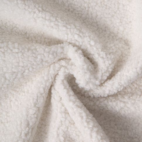 Tissu Bouclette uni Blanc