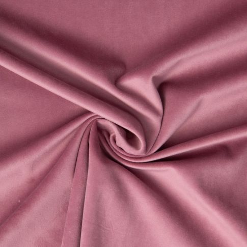 Coupon Tissu Velours ras d'ameublement uni Vieux rose - Coupon de 20 cm