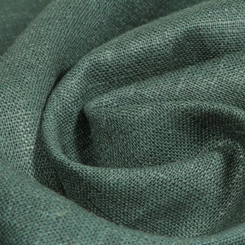 Coupon Tissu Ramie Lin uni Vert foncé - Coupon de 50 cm