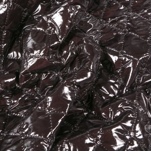 Coupon Tissu Doudoune matelassée Brillante sur fond Noir - Coupon de 50 cm
