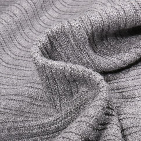 Coupon Tissu Maille côtelé Deluxe Gris clair - Coupon de 80 cm