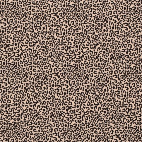 Coupon Tissu Jersey Coton Panthère Lou sur fond Beige - Coupon de 200 cm