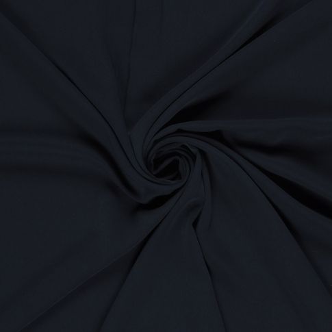 Tissu Crêpe stretch uni Bleu marine