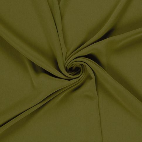 Tissu Crêpe stretch uni Vert kaki