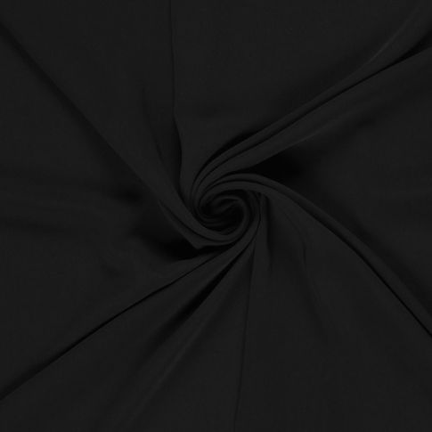Tissu Crêpe stretch uni Noir