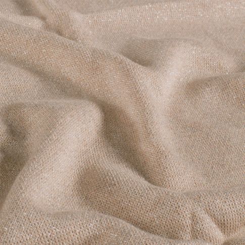 Tissu Maille Jersey épaisse Lurex Camel
