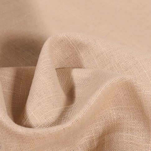 Coupon Tissu Ramie Lin uni Beige - Coupon de 30 cm