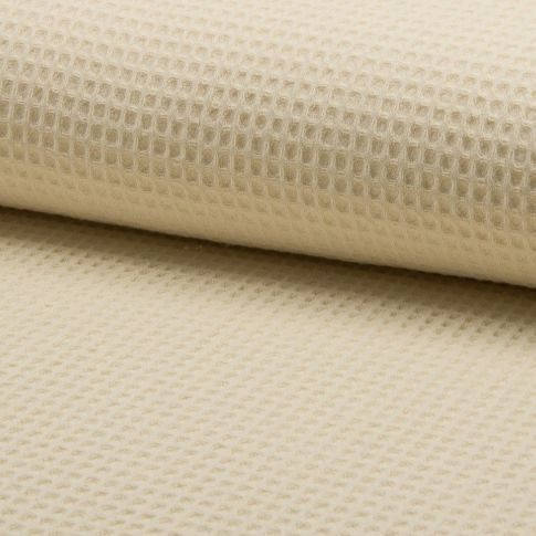 Coupon Tissu Nid d'abeille Beige sable x10cm - Coupon de 100 cm