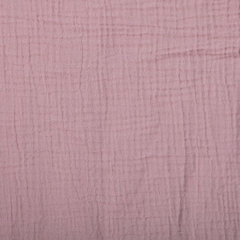 Coupon Tissu Double gaze de coton uni Vieux rose - Coupon de 20 cm