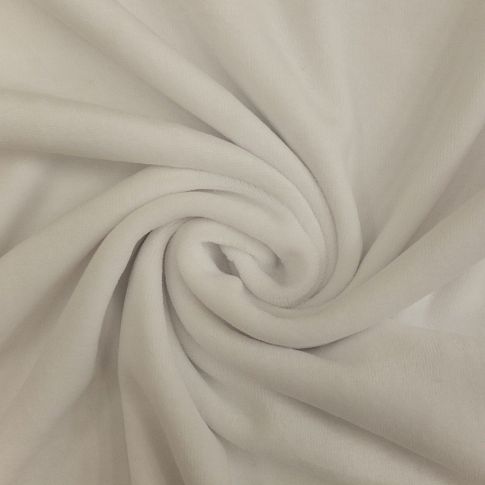 Coupon Tissu Jersey Velours tout doux Blanc x10cm - Coupon de 30 cm