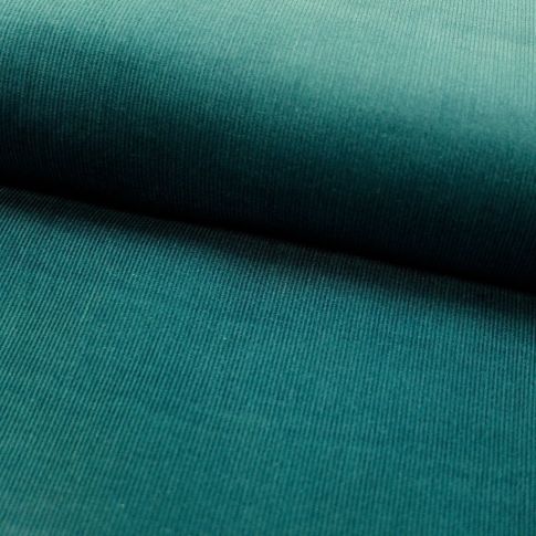 Coupon Tissu Velours milleraies Vert canard - Coupon de 60 cm