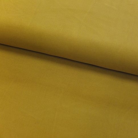 Coupon Tissu Velours milleraies Jaune ocre - Coupon de 90 cm