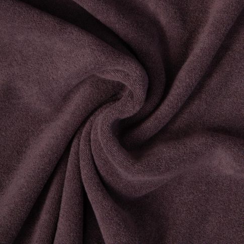 Tissu Jersey Velours Eponge Lua uni Marron foncé