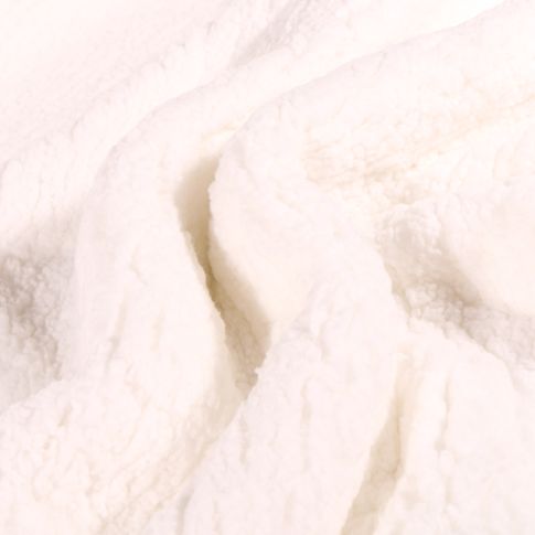 Coupon Tissu Fausse fourrure Sherpa Blanc - Coupon de 150 cm