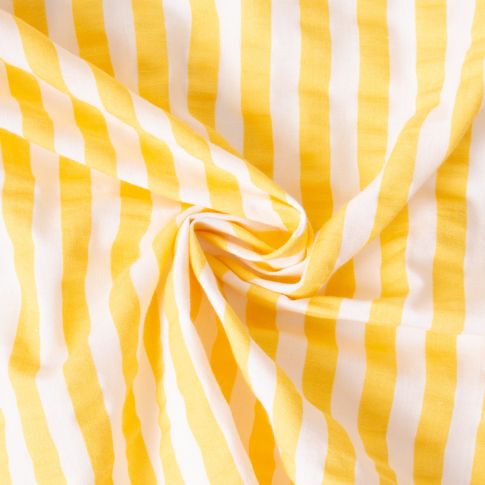 Tissu Coton Seersucker Rayé Blanc