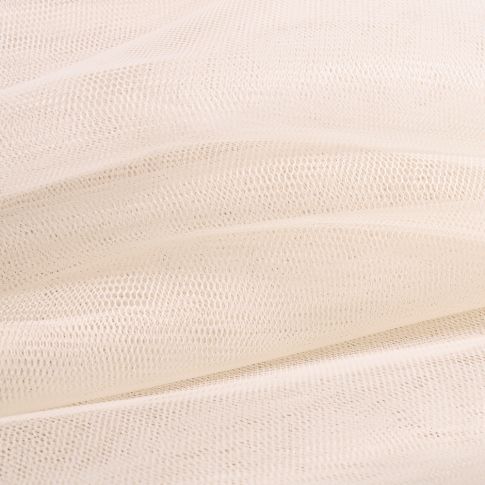 Coupon Tissu Tulle souple grande largeur uni Blanc cassé - Coupon de 400 cm