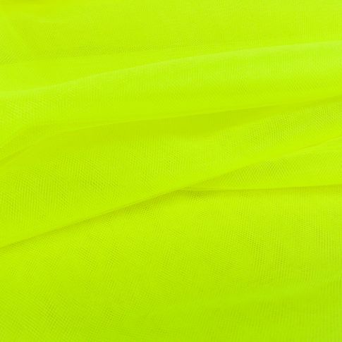 Coupon Tissu Tulle souple grande largeur uni Jaune fluo - Coupon de 80 cm
