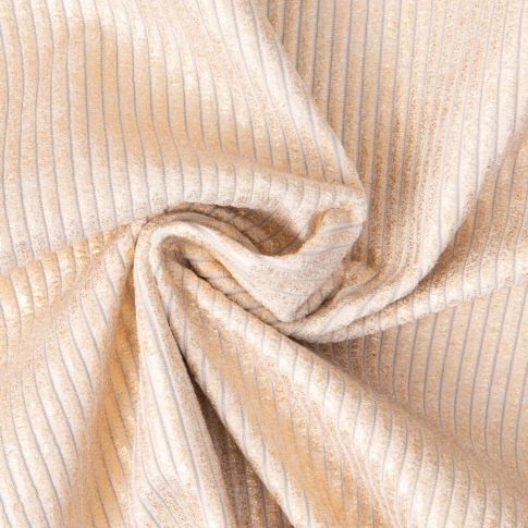 Tissu Velours d'ameublement côtelé Emy uni Champagne