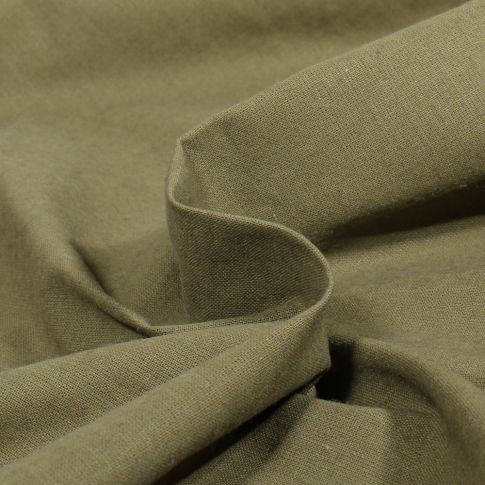 Coupon Tissu Coton uni Vert kaki - Coupon de 500 cm