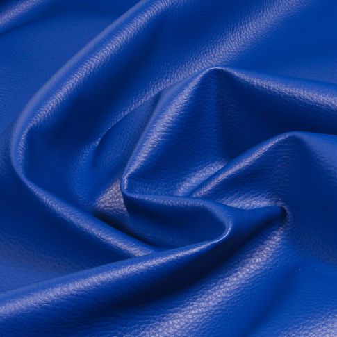 Coupon Simili cuir d'ameublement uni Bleu - Coupon de 150 cm