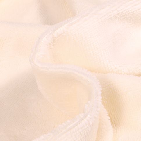 Coupon Tissu Micro Éponge Bambou Téa Ecru - Coupon de 30 cm