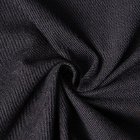 Tissu Coton Sergé d'ameublement Sisal uni Noir