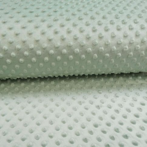 Coupon Tissu Minky Ultra doux Pois Vert d'eau - Coupon de 10 cm