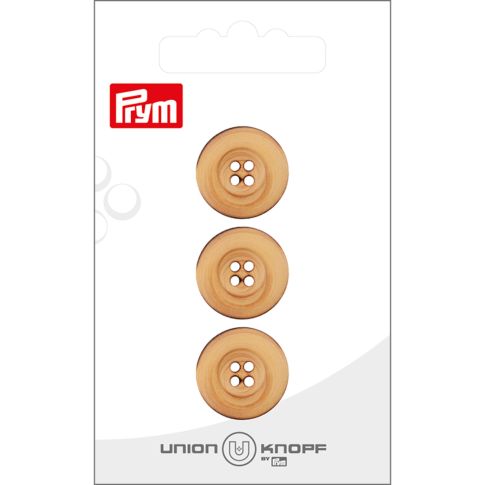 Bouton Prym Thomas creusé 18 mm x3 - Bois brûlé