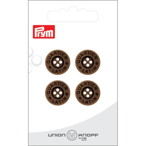Bouton Prym Métal Jeans Quartier Latin 16 mm x4 - Laiton vieilli