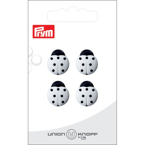 Bouton Prym Coccinelle 14 mm x4 - Blanc