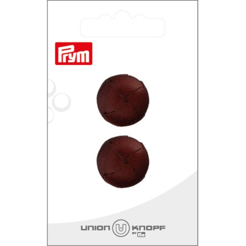 Bouton Prym Edouard effet cuir 20 mm x2 - Brun foncé