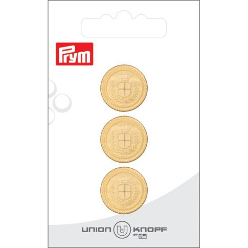 Bouton Prym Steve Métal Blason 18 mm x3 - Or