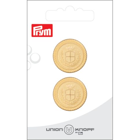 Bouton Prym Steve Métal Blason 23 mm x2 - Or