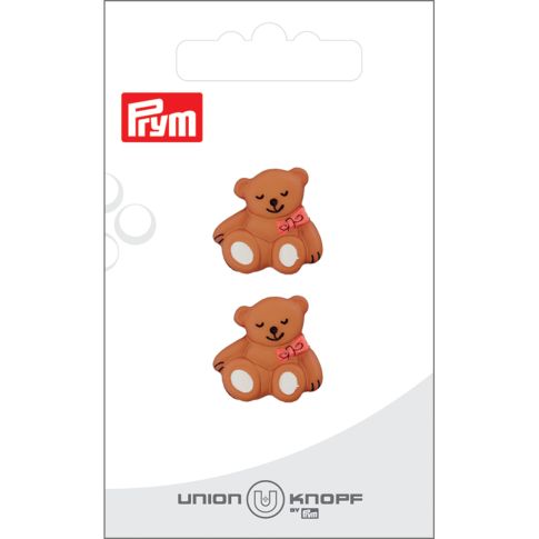 Bouton Prym Ours noeud 19 mm x2 - Marron