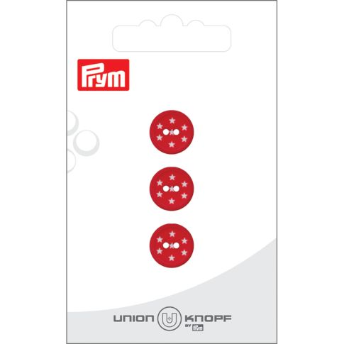 Bouton Prym Petites étoiles 12 mm x3 - Rouge