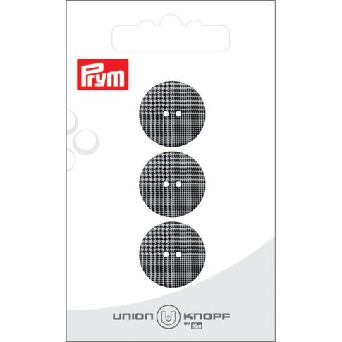 Bouton Prym Pied de poule 18 mm x3 - Noir