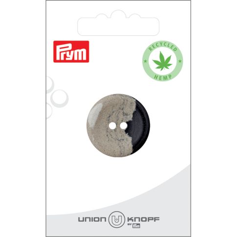 Bouton Prym Chanvre/Polyester recyclé effet grès 25 mm x1 - Beige