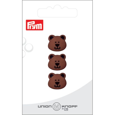 Bouton Prym Petit Ours 15 mm x3 - Brun foncé