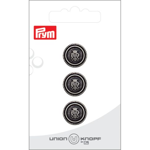 Bouton Prym Métal Harry 15 mm x3 - Argent vieilli
