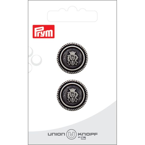 Bouton Prym Métal Harry 20 mm x2 - Argent vieilli