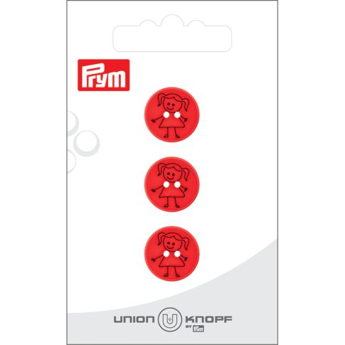 Bouton Prym Petite fille 15 mm x3 - Rouge