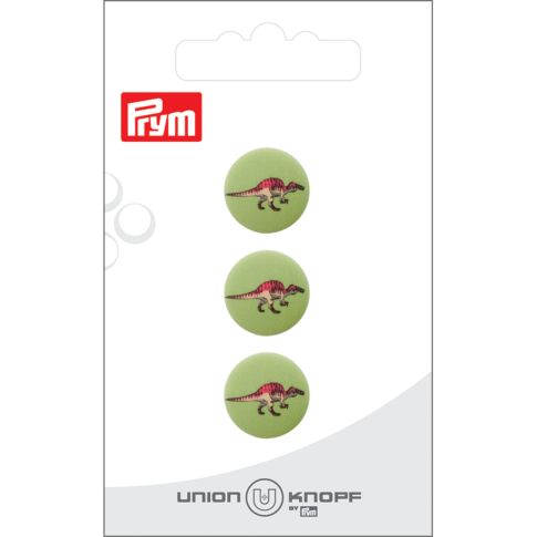 Bouton Prym Dinosaure 15 mm x3 - Spinosaure